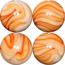 LARGE MINT .700 " ALLEY AGATE CO. "FLAME SWIRL" MARBLE