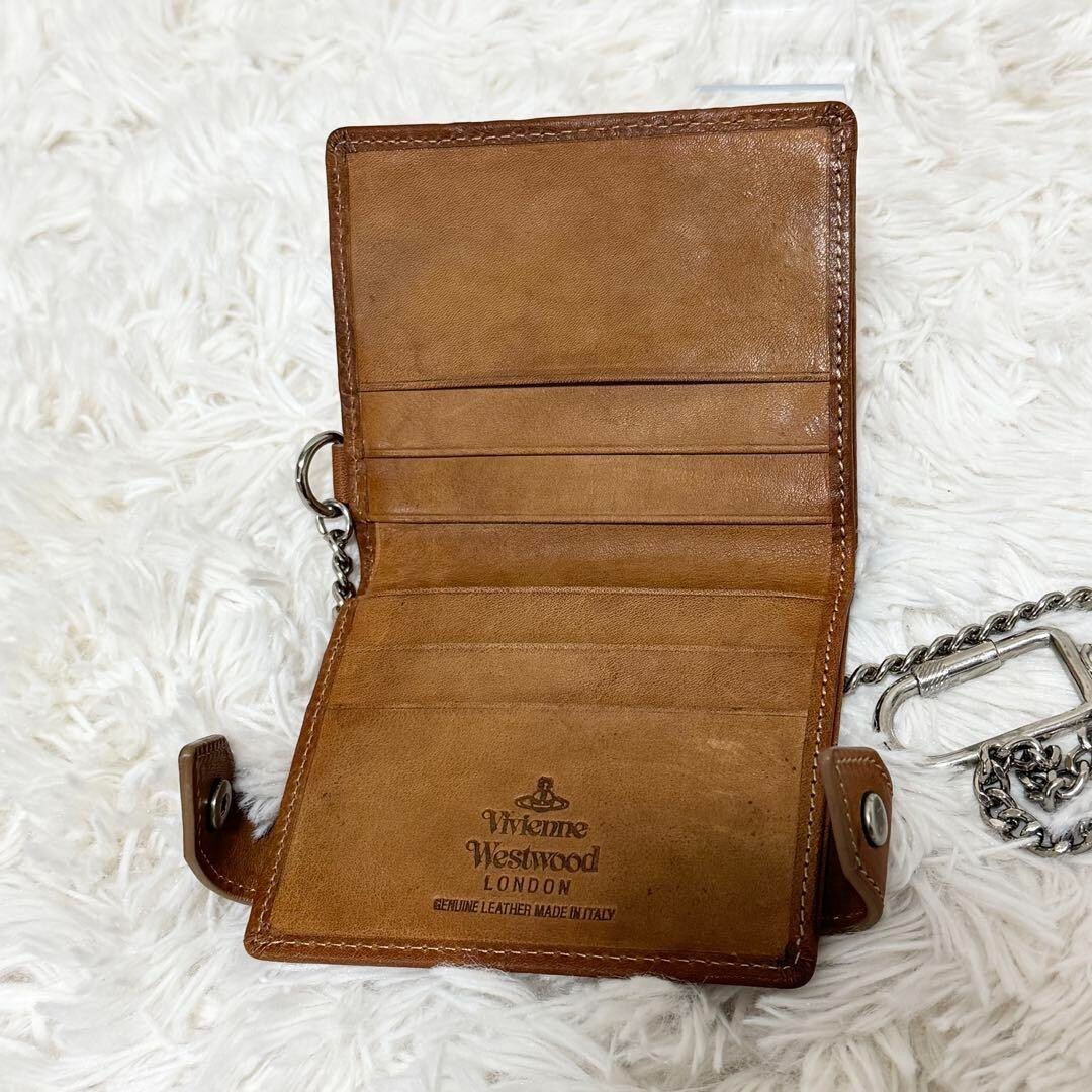 Vivienne Westwood Biker Chain Wallet leather color Brown fashion