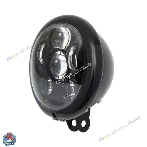 5,75'' Motorrad LED Scheinwerfer Hi/Lo Projektor Glänzend Gehäuse für Harley - Bild 2 von 10