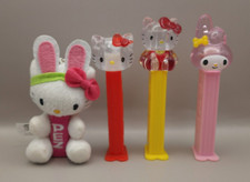 Lot (4) Sanrio Hello Kitty/ My Melody Pez Dispensers (1) Plush & (3) Crystal