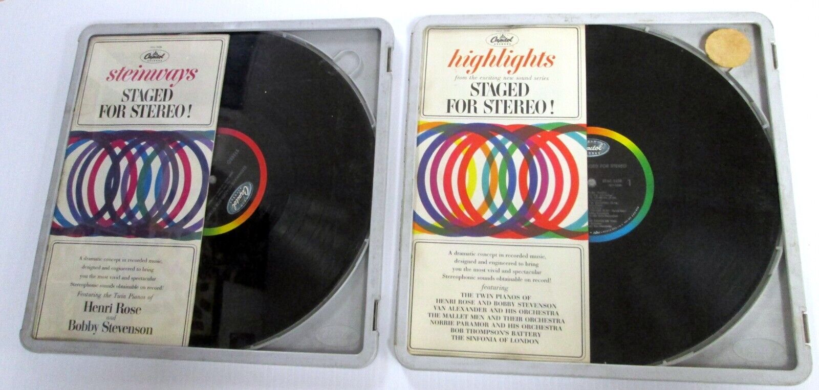 STAGED for STEREO! lot of 2 LP's "HIGHLIGHTS" & "STEINWAYS"   a7090