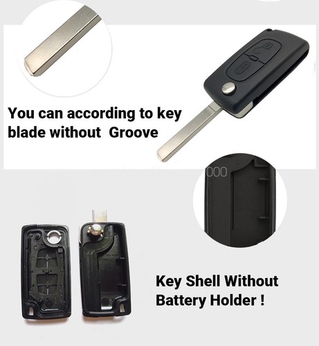 3 Button Remote Flip Key Case Fob For Citroen C2 C3 C4 C5 C6 C8 Picasso - Picture 4 of 5