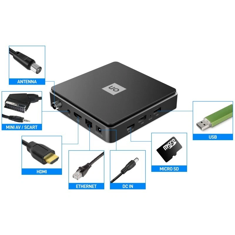 TELE System ON T2HD Decoder Digitale Terrestre DVB-T2 SMART Google TV Android IP - Immagine 2 di 4