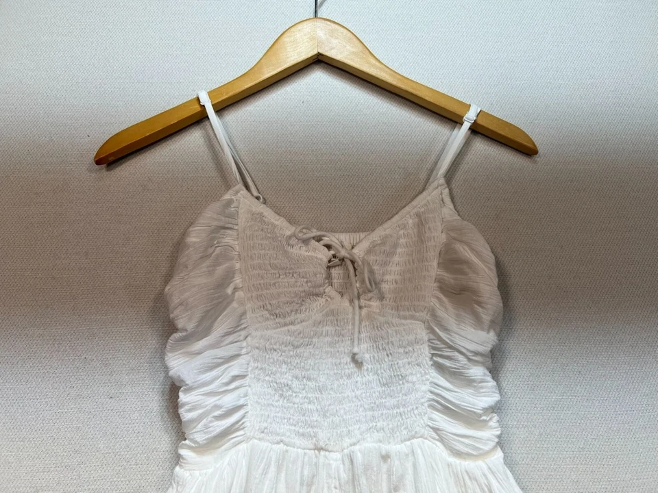 Pantalones Cortos Mameluco Aerie Mujer Gauzy Calado Talla XS Blanco Playa Costera Foto 3 de 4