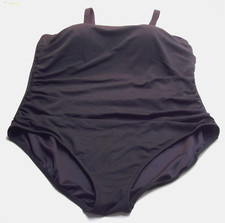 NEW Lands'End Black Strapless One Piece Swimsuit 3X size 26W NWOT Figure Control