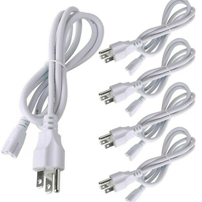 4 Item 4FT US Power Cords Cables For T5 T8 LED Tube Light Fixtures 3-Pin US Plug