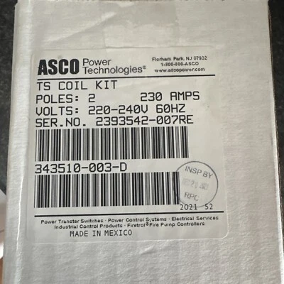 ASCO COIL KIT P/N 343510-003