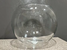 Crisa Clear Glass 6.25 Fish Bowl Vase Round Centerpiece Terrarium Orig Sticker