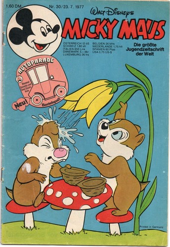 Micky Maus Comics Heft Nr 30 von 1977 Walt Disney Original Vintage Sammlerheft - Afbeelding 1 van 3