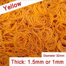 500g Yellow Quality Elastic Rubber Bands 32mmX1.5mmX1.5mm for Home School Office