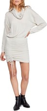 Free People Dress Sundown Cowl Neck Ruched Mini Dress Women Sz XS NEW NWT 964