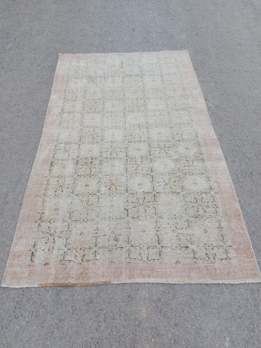 Super Faded Antique Turkish Rug Oriental Oushak Rug Handmade Wool Vintage Rug - Picture 3 of 19