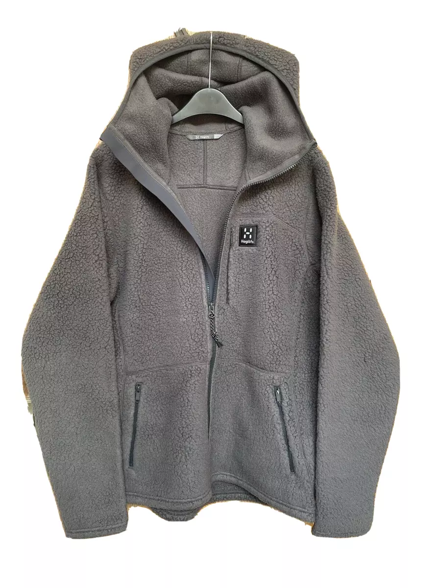 Haglöfs Pile Hood Mens Hooded Fleece Jacket (Magnetite Grey) Hiking Coat  Hoodie eBay