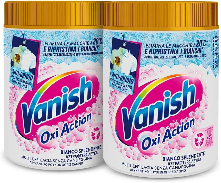 Vanish Oxi Action Multipower Polvere Bianco Splendente, 2 Confezioni