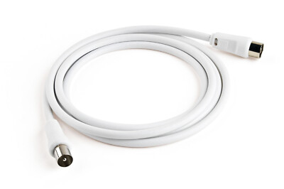 Cavo Coassiale Per Antenna TV 5m - Con Adattatore Femmina, Bianco - Foto 12