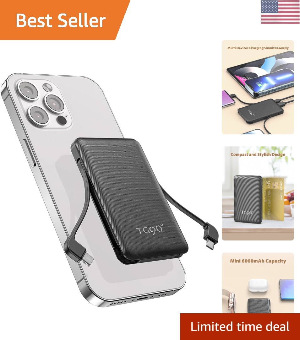 Portable Charger 6000mah External Battery Packs, Ultra Slim Power Bank Portab...-image