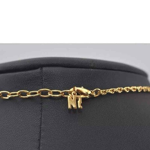 NINA RICCI Vintage Gold Tone Rhinestone Pendant Necklace Stamped - Picture 3 of 7