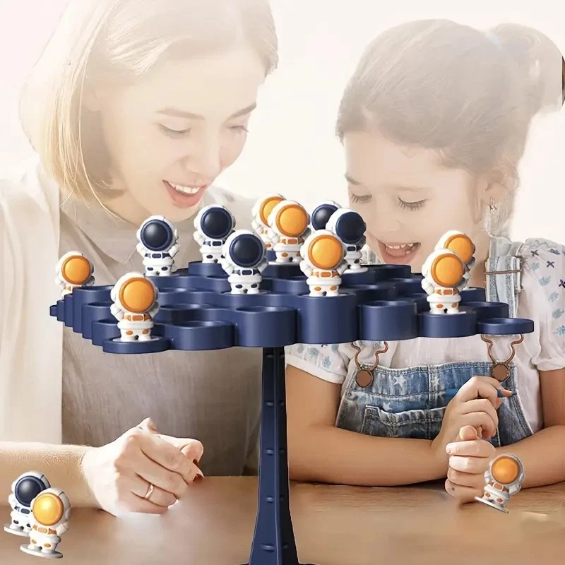 Astronaut Balance Stacking Game Kids Family Party Toy Space Theme Tabletop Fun - Image 3 of 4