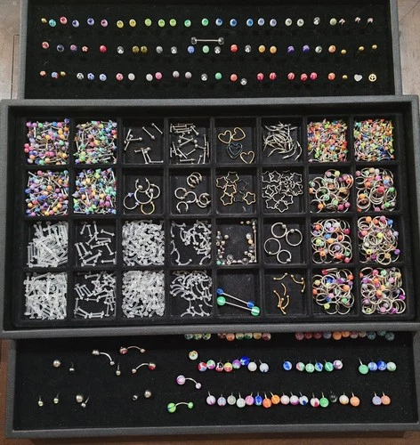 Assorted 16 Guage & 14 Guage Tongue Belly Daith Tragus Bioflex Acrylic Jewelry - product listing photo