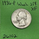 1936-P Washington Quarter 25c Xf Extra Fine