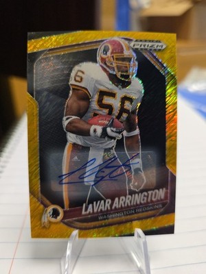LaVar Arrington 2025 Prizm Black Prizm Auto GOLD Shimmer FOTL /10 #150