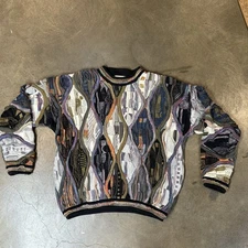 Vintage Norm Thompson 3D Geometric Sweater Multicolor Large Escape Ordinary