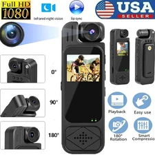 20 Hour 1080P Camcorder Mini Police Body Camera HD 180° Video DVR IR Night Cam