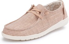 Hey Dude Womens Wendy Lace-Up Loafers - Sparkling Rose Gold