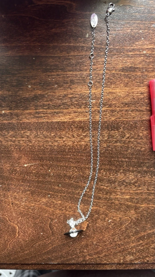 Authentic + New Vivienne Westwood Silver Small Orb Necklace 