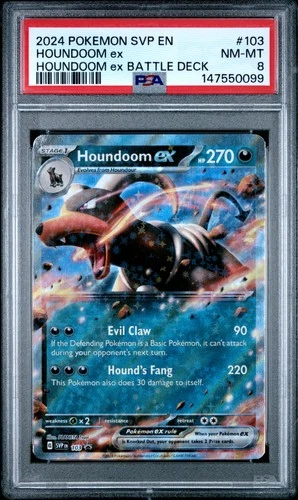 2024 POKEMON SVP EN-SV BLACK STAR PROMO #103 HOUNDOOM EX PSA 8