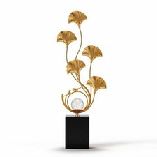 Ginkgo Leaf Sculpture goldenToned Metal Leaf Sculpture Decorative
