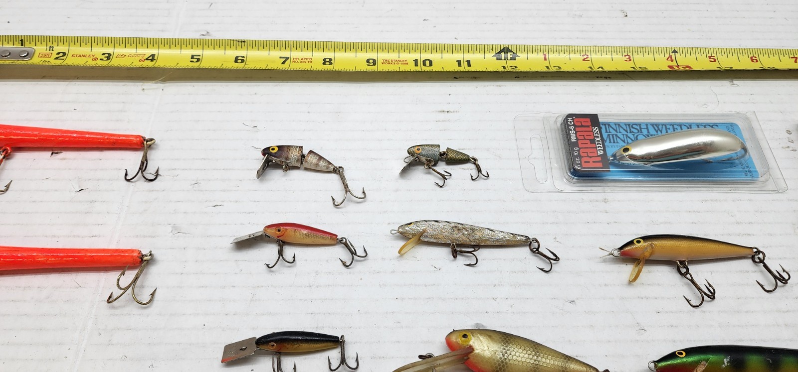 VINTAGE FISHING LURES RAPALA JITTERBUG L&S HEDDON SONIC CRANKBAITS PLUGS JOINTED - Image 6