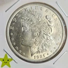 1921 Morgan Silver Dollar Philadelphia Mint USA Coin $1 Brilliant Uncirculated