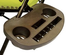 Bliss Hammocks Brown Gravity Free Recliner Drink Book Tablet Phone Side Tray NIB