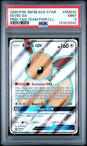 Eevee GX - SM242 Sun & Moon 2020 Pokemon - Black Star Promo PSA 9