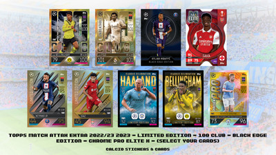 Topps Match Attax Extra 2022/23 2023 Ltd Edition 100 Club Black Edge Chrome X