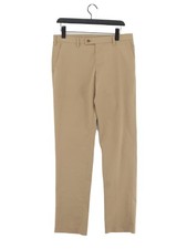 Uniqlo Women's Suit Trousers W 32 in Brown 100% Polyester Straight Dress Pants