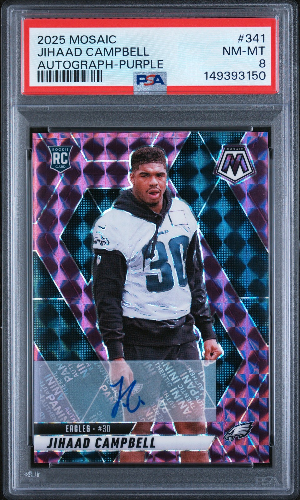 Jihaad Campbell Panini Mosaic #341 Autograph-Purple