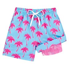 Teen Boys Palm Tree Swim Trunks Size 14-16 Swimwear Quick Dry UPF50 Stretchy...
