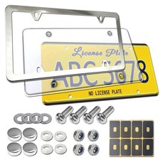 Clear License Plate Cover Chrome Frame Protector Shield Kit With Hardware Clear License Plate Cover Chrome Frame Protector Shield Kit With Hardware