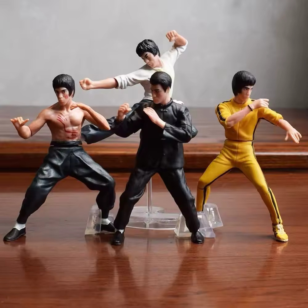 4pcs Set INART Bruce Lee 3.15 Inch Action Figure Collectible Model Toy Statue 