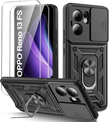 Cover Per Oppo Reno 8 5G Con Cavalletto – Custodia Protettiva Doppio Strato TPU E PC – Antiurto E Antigraffio – Nero