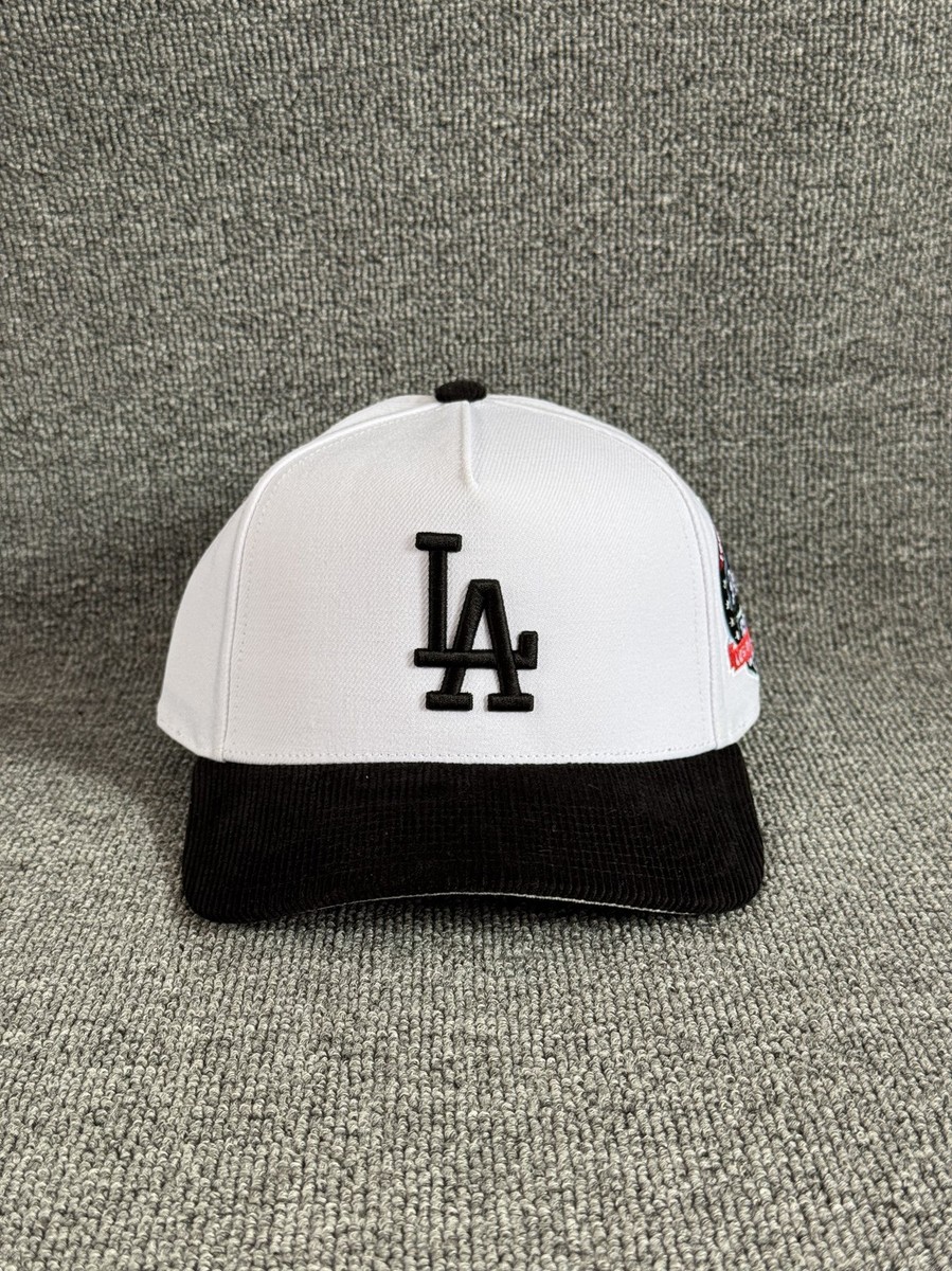 Mitchell & Ness LA Dodgers Snapback Hat White Black Curved Brim