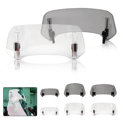 Universal Motorcycle Windshield Extension Adjustable Spoiler Clamp-On Windscreen