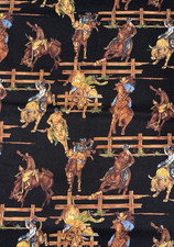 Robert Kaufman Vintage Rodeo Cowboy Cotton Fabric 1/2 Yard