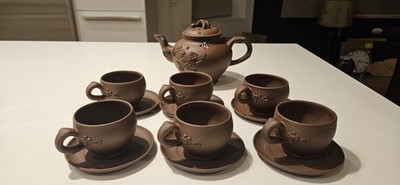 茶 bkS Yi Xing Zi Sha Boxed Tea Set, Purple Clay. Authentic Purchased In