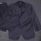 Ermenegildo Zegna Traveller Suit 46R Navy Blue Pinstripe Wool 2 Pc  36x29 Italy