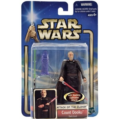 COUNT DOOKU DARK LORD FIGUR STAR WARS 2002 ATTACK OF THE CLONES HASBRO AOTC OVP