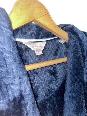 Ted Bakers Navy Blue Dressing Gown Robe  Sz S Fleece