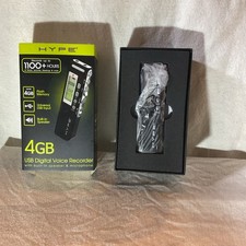 4GB USB DIGITAL VOICE RECORDER: 1100 Hours, Built-in Microphone by HYPE - NEW